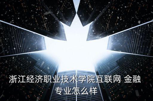 浙江經濟職業(yè)技術學院互聯網 金融 專業(yè)怎么樣