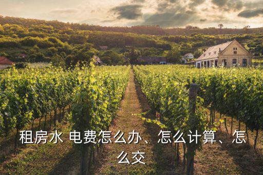  租房水 電費怎么辦、怎么計算、怎么交