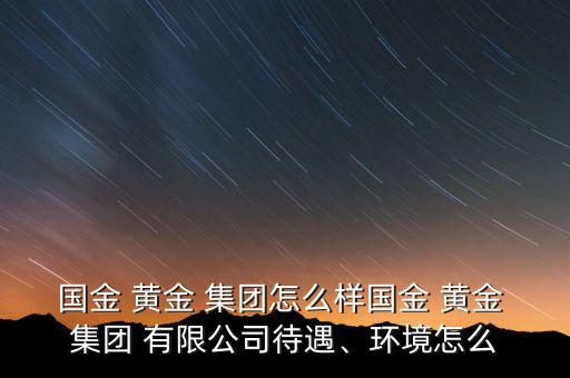 國金 黃金 集團怎么樣國金 黃金 集團 有限公司待遇、環(huán)境怎么