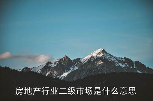什么是二級(jí)行業(yè)，會(huì)計(jì)中所說的一級(jí)二級(jí)市場是指什么