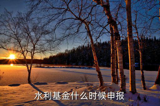 什么是水基金，水利基金什么時(shí)候申報(bào)