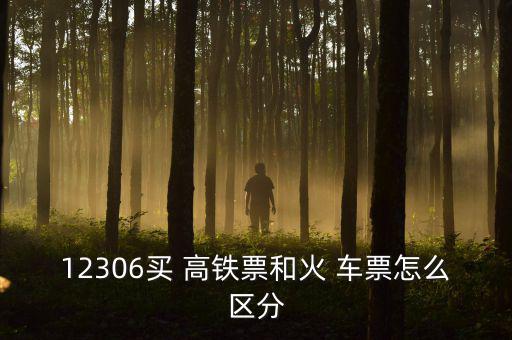 12306買(mǎi) 高鐵票和火 車(chē)票怎么區(qū)分