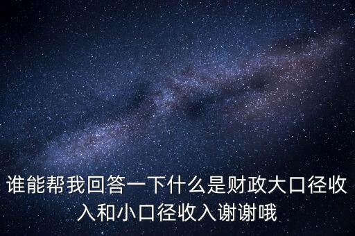 財(cái)務(wù)口徑是什么，誰(shuí)能幫我回答一下什么是財(cái)政大口徑收入和小口徑收入謝謝哦