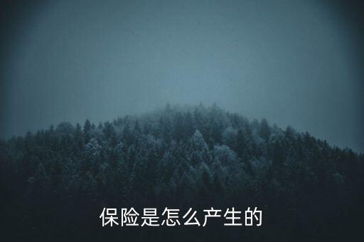 保險是怎么產生的