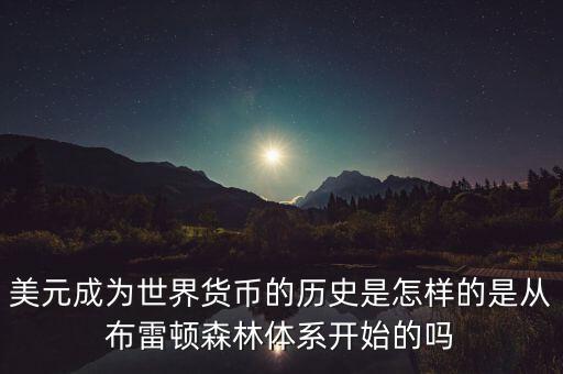 美元什么時(shí)候成為國(guó)際貨幣，美元是如何成為世界貨幣的