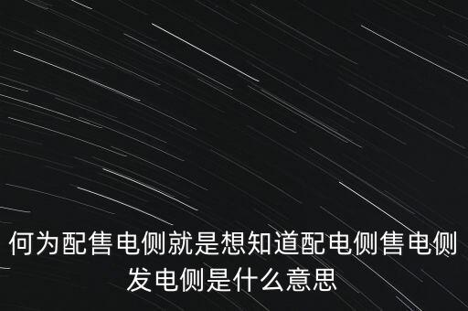 什么是發(fā)電側(cè)，發(fā)電側(cè)和變電側(cè)的側(cè)是什么意思啊