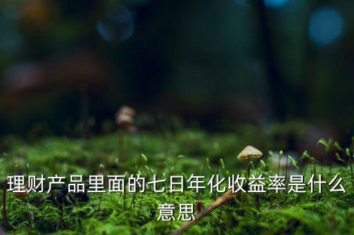 7日年化收益率是什么意思，7日年收化益率是啥意思