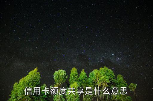 授信額度共計(jì)是什么，信用卡額度共享是什么意思