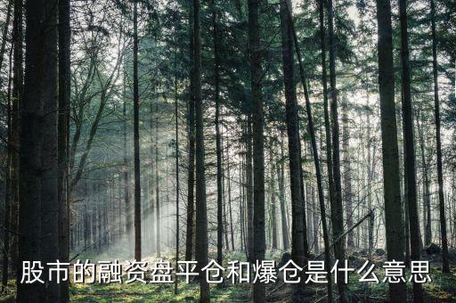 融券爆倉什么意思，股市的融資盤平倉和爆倉是什么意思