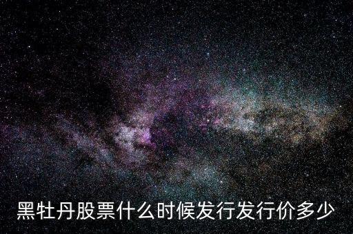 黑牡丹股什么時(shí)間上市，股票黑牡丹的上市公司是做什么的