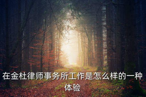 白彥春為什么離開金杜，在金杜律師事務(wù)所工作是怎么樣的一種體驗(yàn)