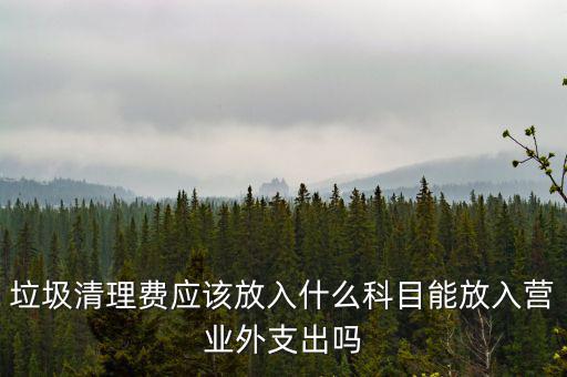 垃圾清理費(fèi)入什么科目，垃圾處理費(fèi)財(cái)務(wù)記哪個(gè)科目