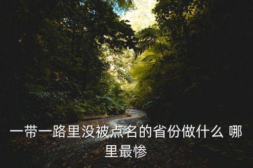 一帶一路為什么沒江蘇，一帶一路里沒被點名的省份做什么 哪里最慘