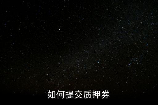 質(zhì)押券是什么，如何提交質(zhì)押券