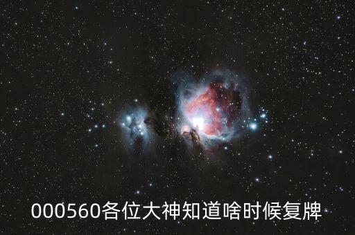 佳訊飛鴻什么時候復牌，000560各位大神知道啥時候復牌