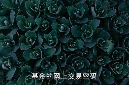 基金交易密碼是什么，基金的網(wǎng)上交易密碼