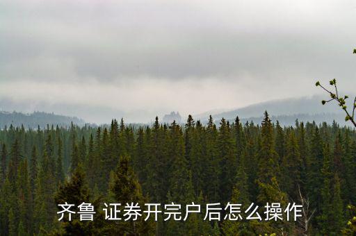  齊魯 證券開(kāi)完戶后怎么操作