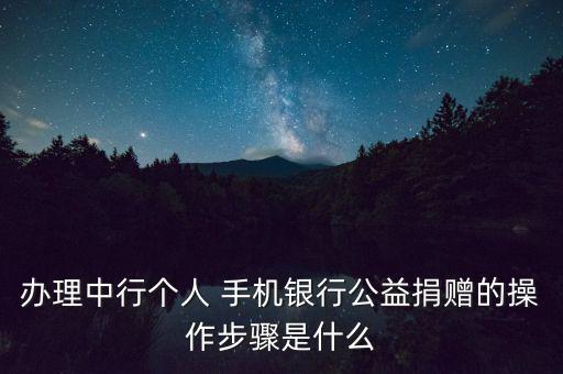 辦理中行個人 手機(jī)銀行公益捐贈的操作步驟是什么