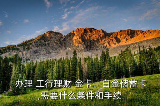  辦理 工行理財 金卡、白金儲蓄卡,需要什么條件和手續(xù)