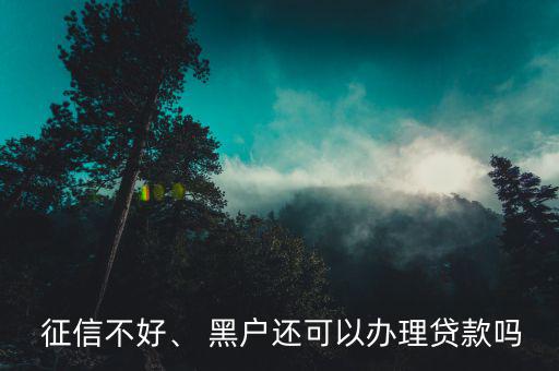  征信不好、 黑戶還可以辦理貸款嗎