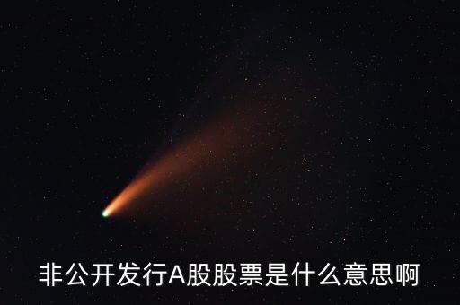 公司非公開(kāi)發(fā)行股票是什么意思，非公開(kāi)發(fā)行A股股票是什么意思啊