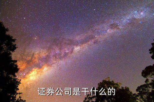 正規(guī)的證券公司是做什么的，證券公司干什么的