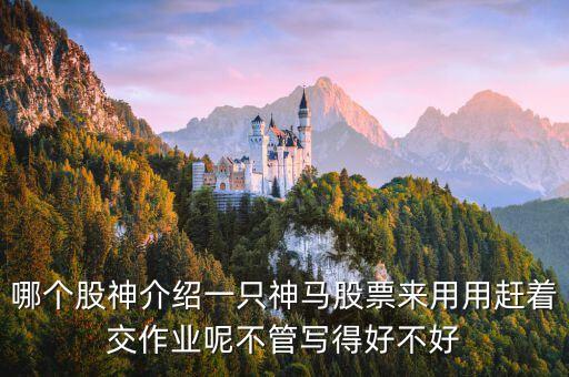 神馬股票是什么，哪個股神介紹一只神馬股票來用用趕著交作業(yè)呢不管寫得好不好
