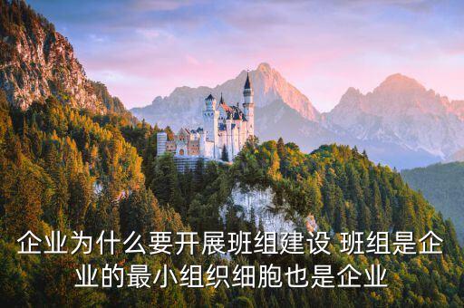 國企央企為什么要做班組建設(shè)，企業(yè)為什么要開展班組建設(shè) 班組是企業(yè)的最小組織細(xì)胞也是企業(yè)