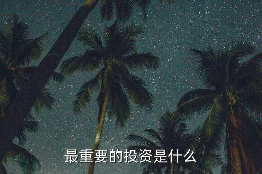 投資什么最重要，現在對于我們來說投資什么最重要
