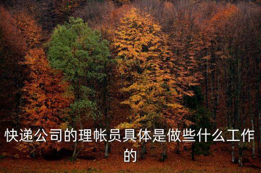 理賬需要做些什么，快遞公司的理帳員具體是做些什么工作的
