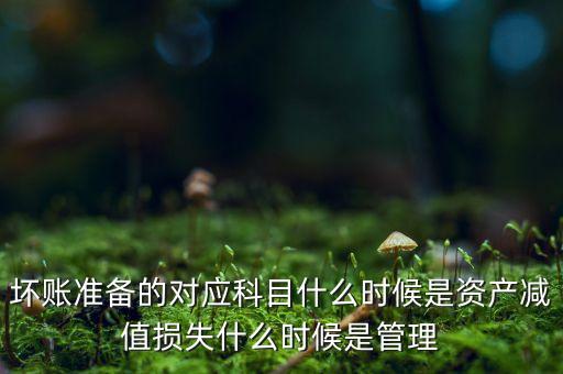 壞賬準(zhǔn)備的對應(yīng)科目什么時(shí)候是資產(chǎn)減值損失什么時(shí)候是管理