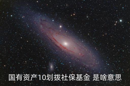 國有資產10劃撥社?；?是啥意思