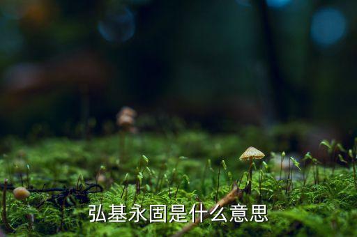 鴻基永固什么意思，弘基永固是什么意思