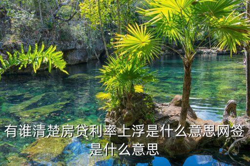 樓價上浮什么意思，有誰清楚房貸利率上浮是什么意思