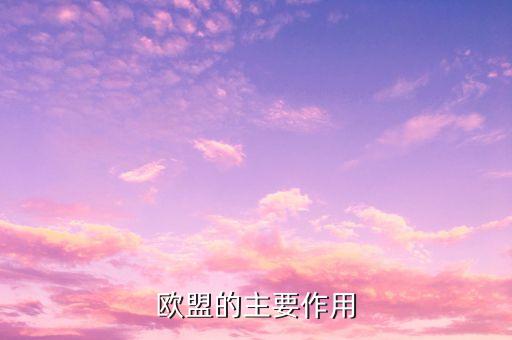 歐洲聯(lián)盟的主要作用是什么，歐洲聯(lián)盟的主要作用