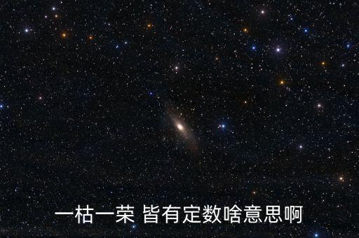 一枯一榮是什么意思，一枯一榮 皆有定數(shù)啥意思啊