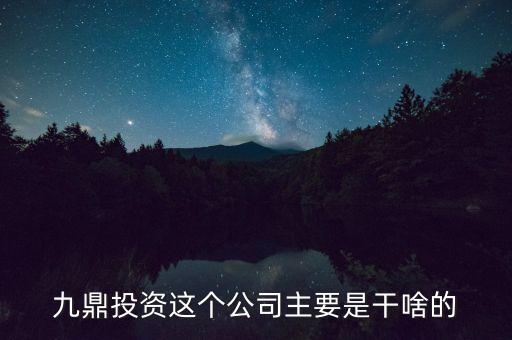九鼎投資是做什么的，九鼎投資這個公司主要是干啥的