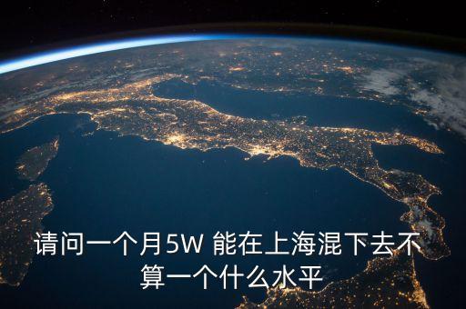 月薪五萬上海什么水平，月薪5萬在上海算不算高薪