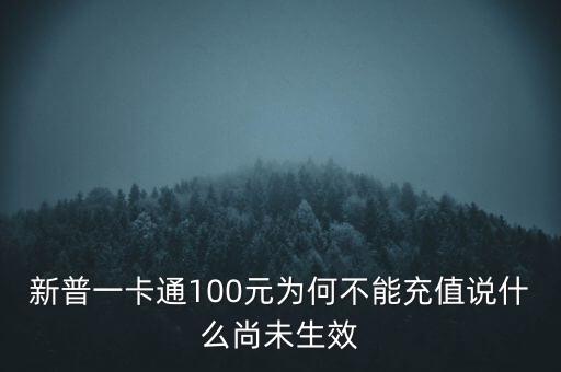 新普一卡通為什么不能沖，新普一卡通100元為何不能充值說什么尚未生效