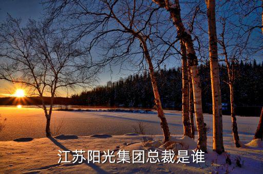 吳惠良在陽光集團(tuán)任什么職，江蘇陽光集團(tuán)總裁是誰