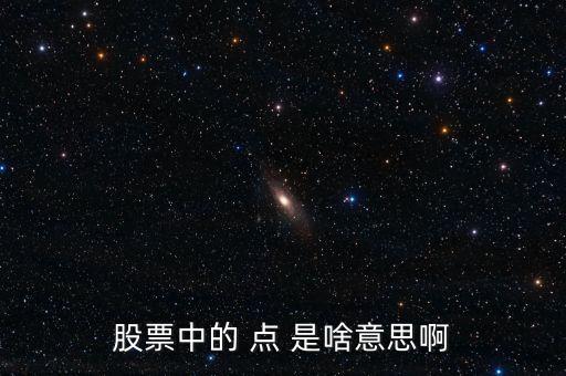 股票的點是什么意思，股票中的 點 是啥意思啊
