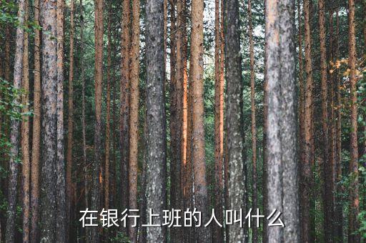 金融上班叫什么，在銀行上班的人叫什么