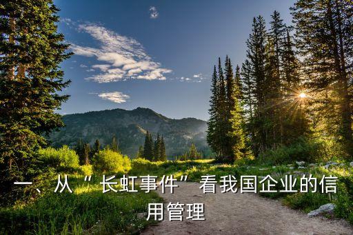 一、從“ 長虹事件”看我國企業(yè)的信用管理