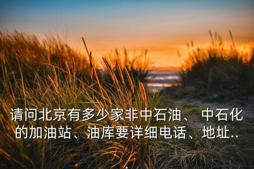 請問北京有多少家非中石油、 中石化的加油站、油庫要詳細(xì)電話、地址...