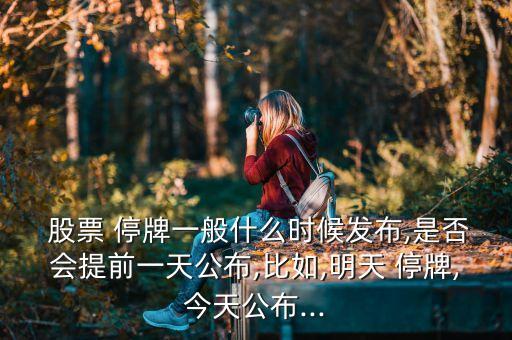  股票 停牌一般什么時(shí)候發(fā)布,是否會提前一天公布,比如,明天 停牌,今天公布...