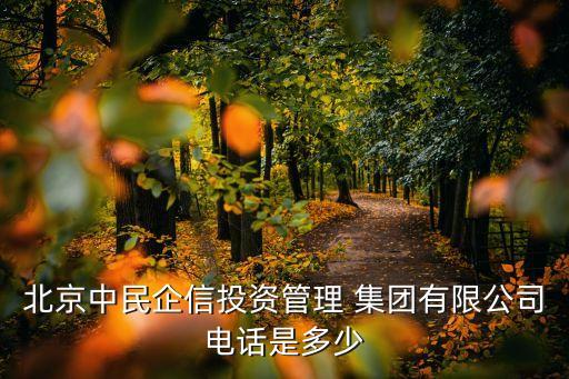北京中民企信投資管理 集團(tuán)有限公司電話(huà)是多少