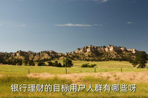 銀行理財(cái)?shù)哪繕?biāo)用戶(hù)人群有哪些呀