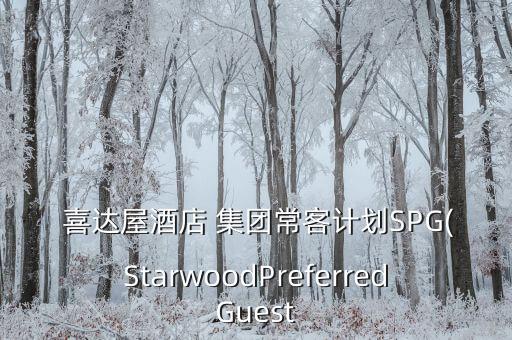  喜達屋酒店 集團?？陀媱漇PG(StarwoodPreferredGuest