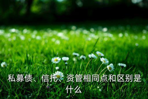  私募債、信托、資管相同點和區(qū)別是什么