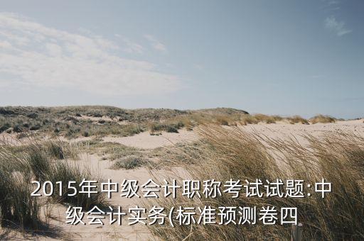 2015年中級會計職稱考試試題:中級會計實務(wù)(標(biāo)準(zhǔn)預(yù)測卷四